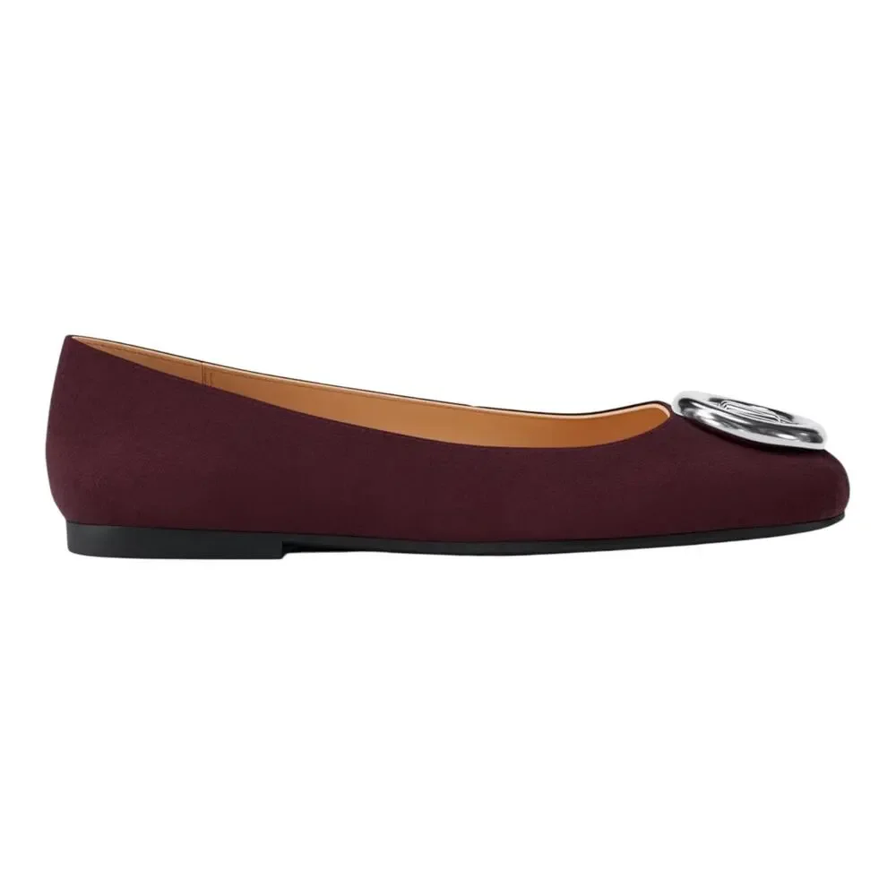 Michael Kors Women's Milan Flex Suede Ballet Flats Oxblood Size 7 1/2